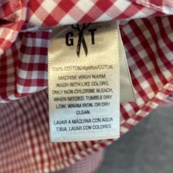 GOOD THREADS Button-up Shirt Men's XL Red & White Standard Fit Gingham Western - Picture 10 of 11